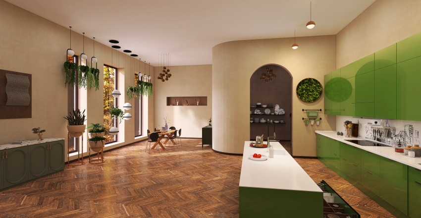 #EmptyRoomContest-kitchen and dining 3d design renderings