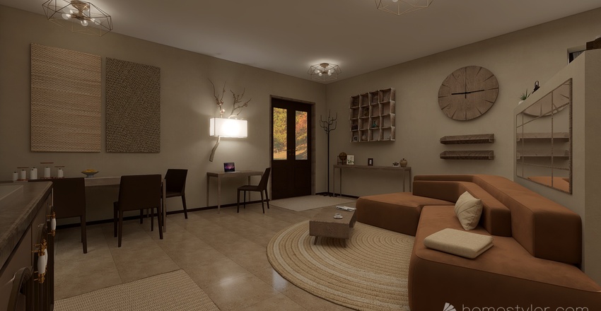 #EmptyRoomContest Modern Wood Apartment 3d design renderings