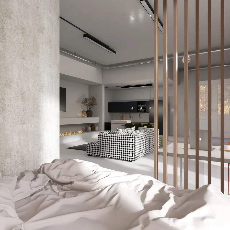#EmptyRoomContest- Studio apartment. 3d design renderings