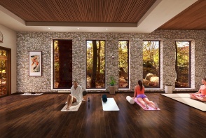 #EmptyRoomContest-Yoga Studio with Massage Room Design Rendering