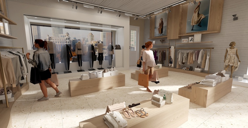 #EmptyRoomContest-Tienda de Modas Beige 3d design renderings
