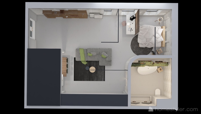 #EmptyRoomContest- Studio apartment.  3d design picture 102.6