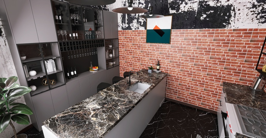 Metropolitan studio / loft  #EmptyRoomContest 3d design renderings