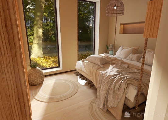 #EmptyRoomContest- útulná ložnice s obývákem a koupelnou. Design Rendering