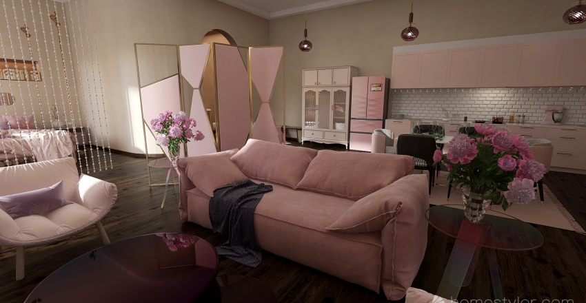 #EmptyRoomContest-Pretty in Pink 3d design renderings