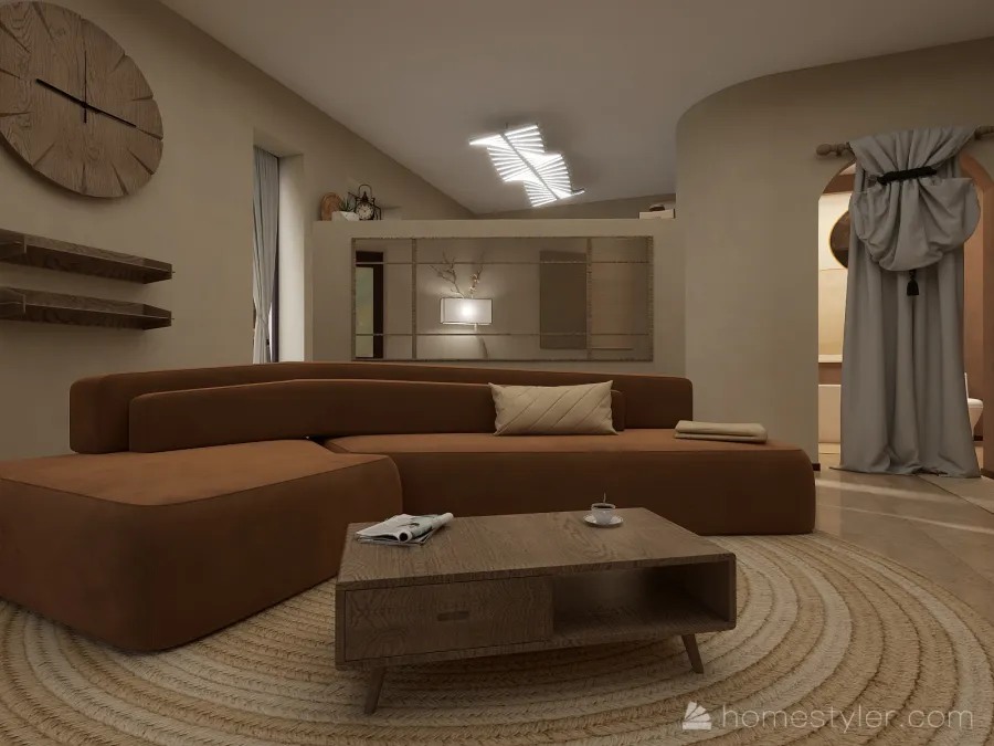 #EmptyRoomContest Modern Wood Apartment 3d design renderings