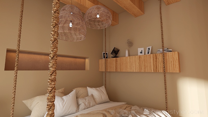 #EmptyRoomContest- útulná ložnice s obývákem a koupelnou. 3d design renderings
