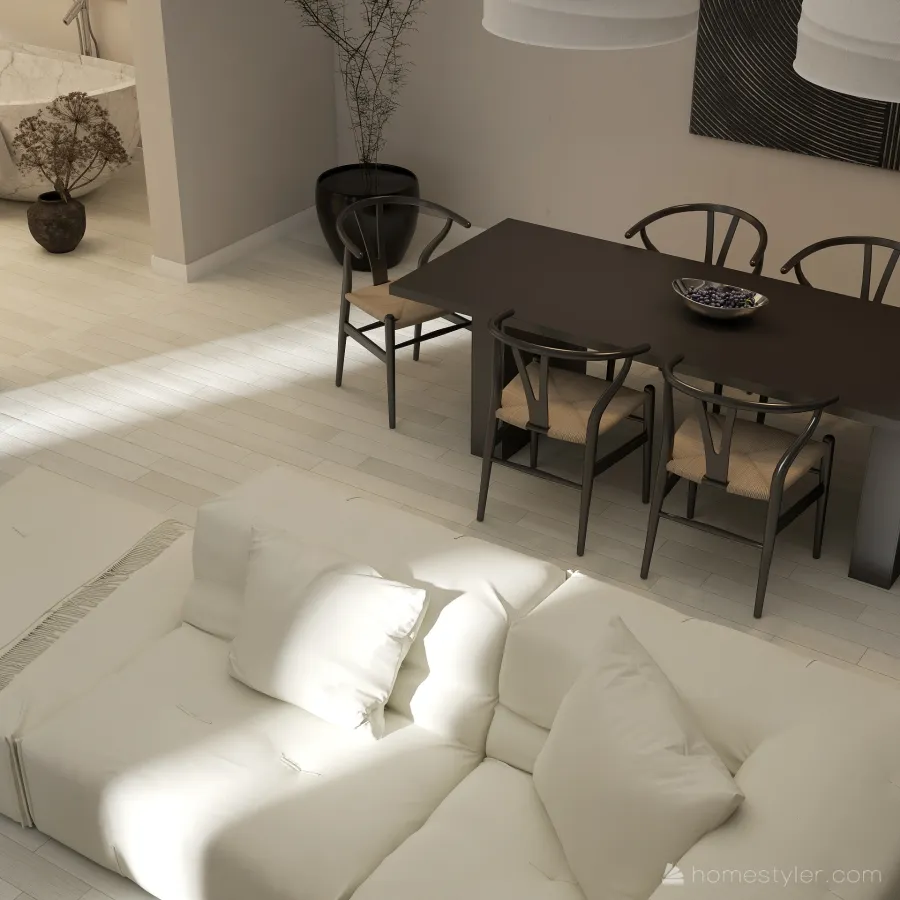 #EmptyRoomContest-MINIMAL Black White 3d design renderings