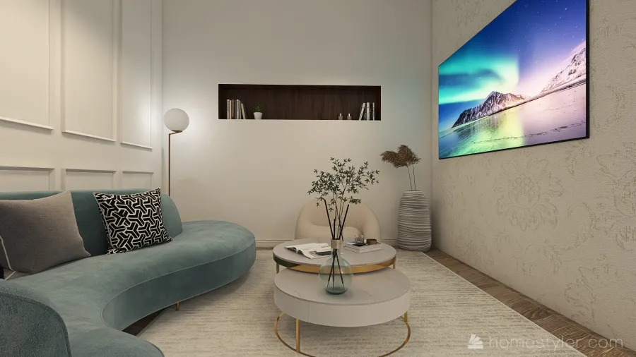 #EmptyRoomContest - Living room contemporary classic OPEN SPACE 3d design renderings