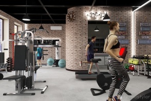 #EmptyRoomContest-Industrial Gym Design Rendering