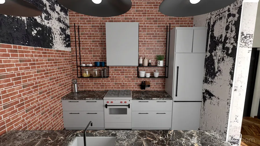 Metropolitan studio / loft  #EmptyRoomContest 3d design renderings