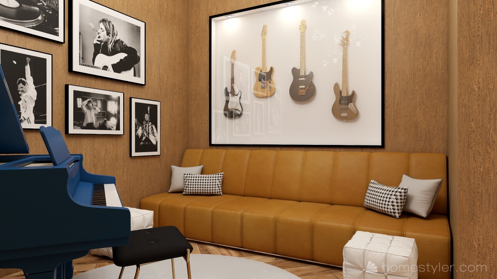#EmptyRoomContest - French touch & music 3d design renderings