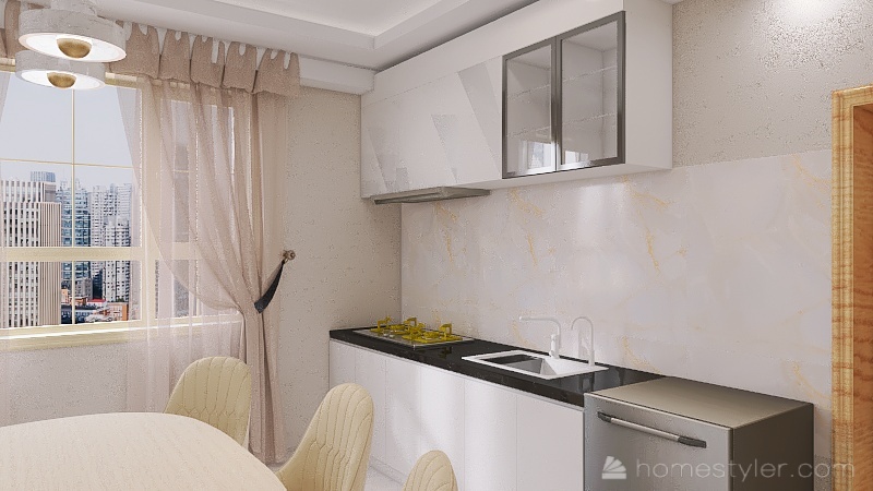 Kitchen & Dinning room 3d design renderings