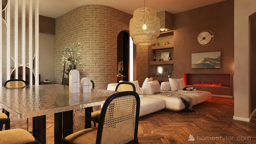 Sleeping Area, DineHall, Livingroom 3d design renderings