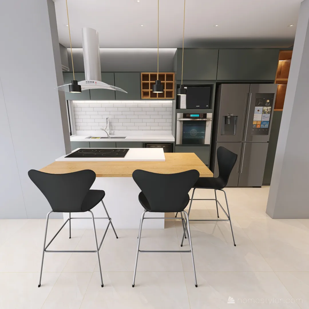 Cozinha Cinza 3d design renderings