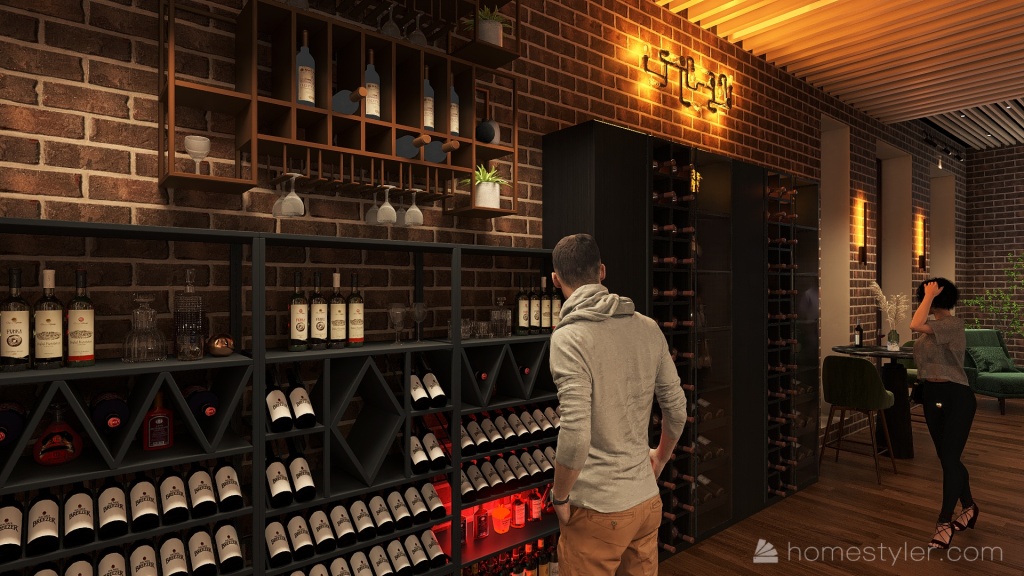 #EmptyRoomContest-Wine cellar & Restaurant 3d design renderings