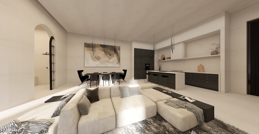 Modern #EmptyRoomContest-NYstudio Black White 3d design renderings