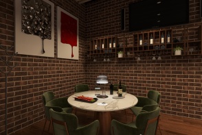 #EmptyRoomContest-Wine cellar & Restaurant Design Rendering