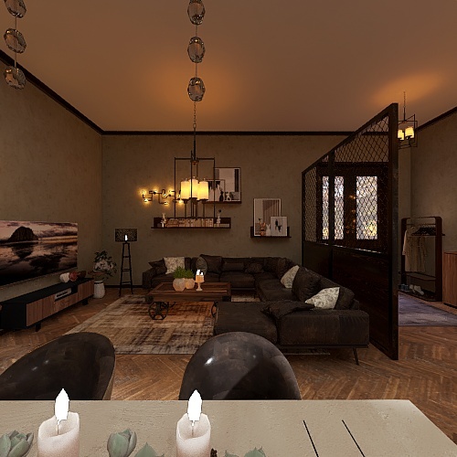 #EmptyRoomContest-Industrial touch 3d design renderings