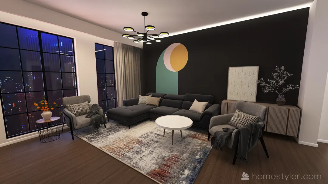 Modern Metropolitan apartment 3d design renderings