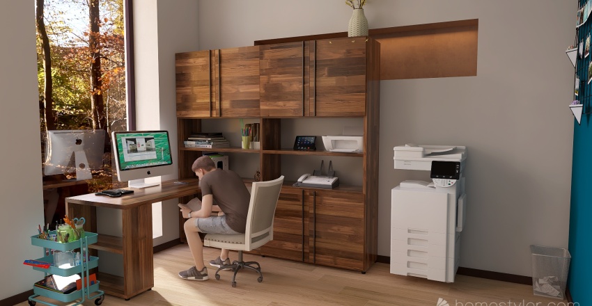 Master Bedroom and Office 3d design renderings