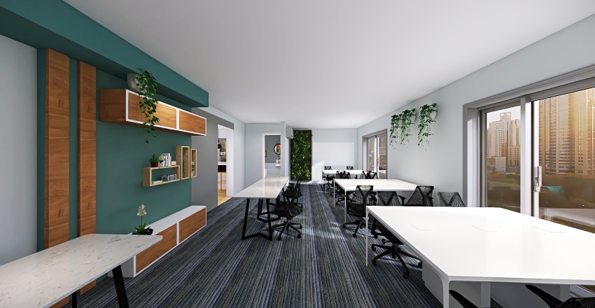 escritório comercial 3d design renderings