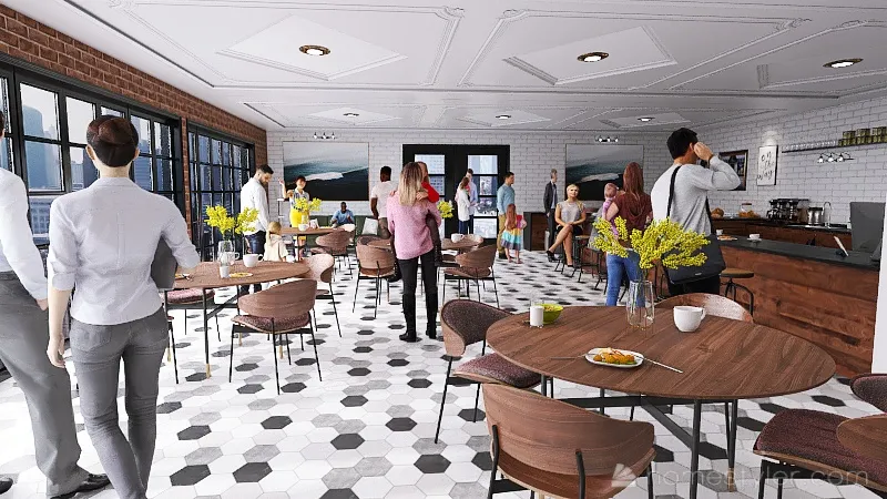 Smithfield Cafe 3d design renderings