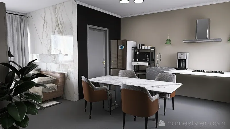 mini apartament 3d design renderings