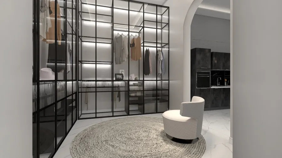 #EmptyRoomContest-Modern Luxury Apartment Black 3d design renderings