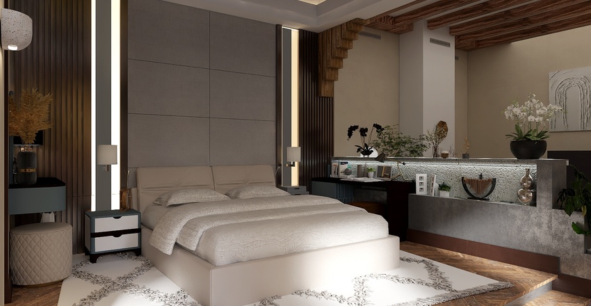 #EmptyRoomContest-Demo Room / A combination of styles - wood Art-Deco 3d design renderings