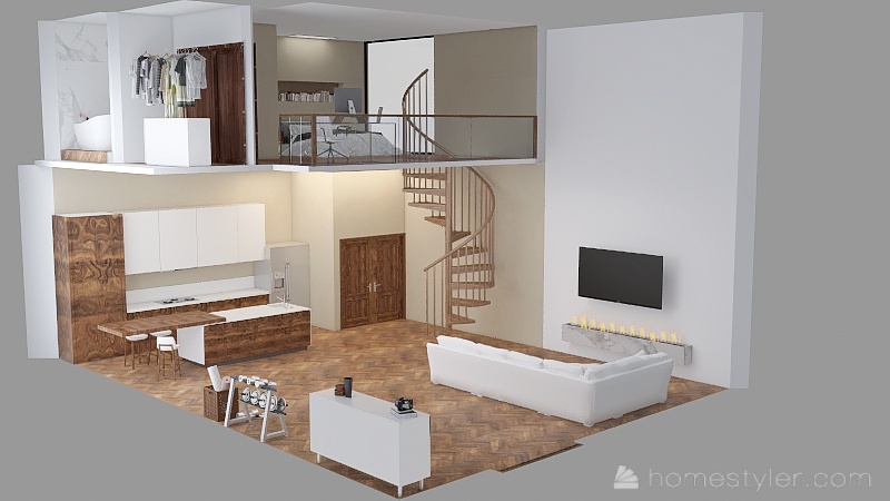 #EmptyRoomContest-Demo Room - Sophisticated Boho Apartment 3d design picture 139.89