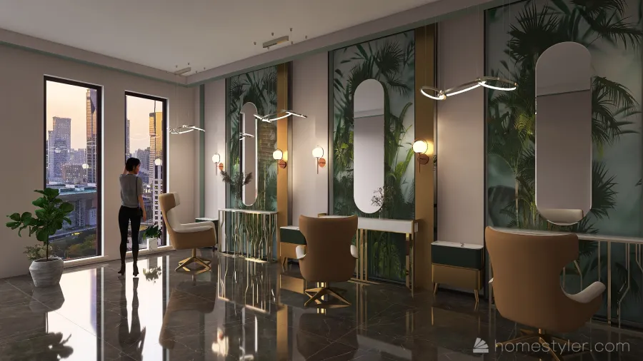 салон красоты Нью-Йорк 3d design renderings
