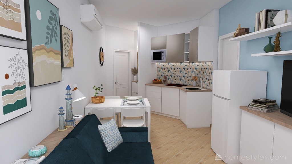 Appartamento vacanze al mare 3d design renderings