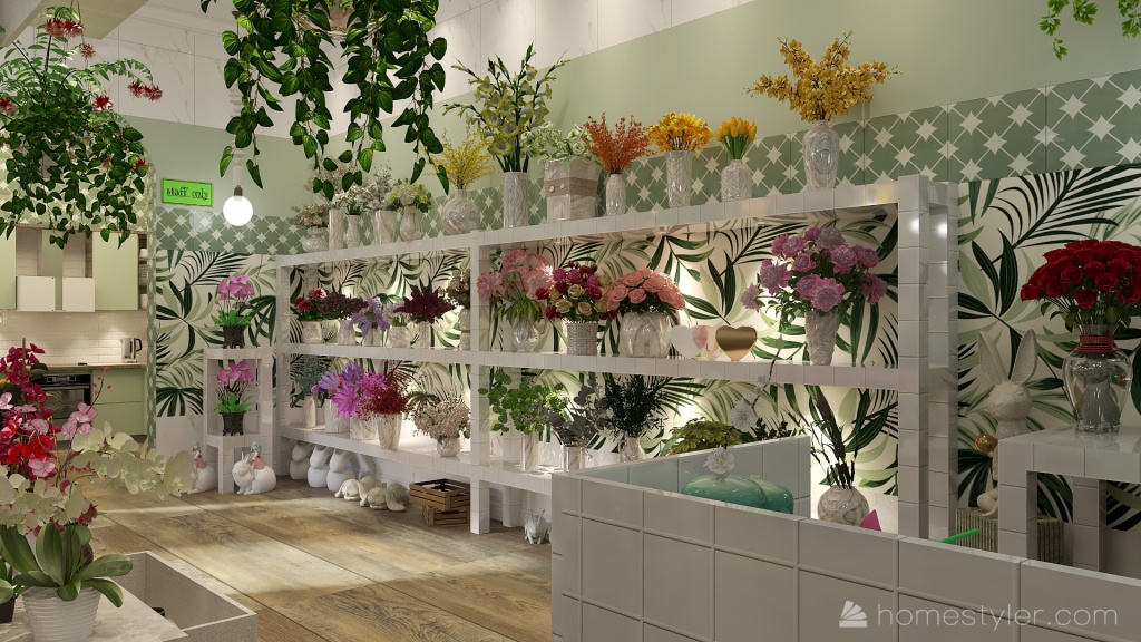 Copy of #EmptyRoomContest-Flowershop 3d design renderings
