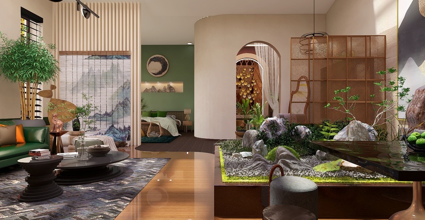 #EmptyRoomContest-Bringing The Outdoors In Interior Design Render
