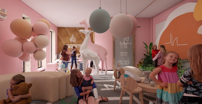 #EmptyRoomContest-Girl Playful Space 3d design renderings