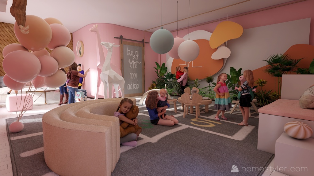 #EmptyRoomContest-Girl Playful Space 3d design renderings