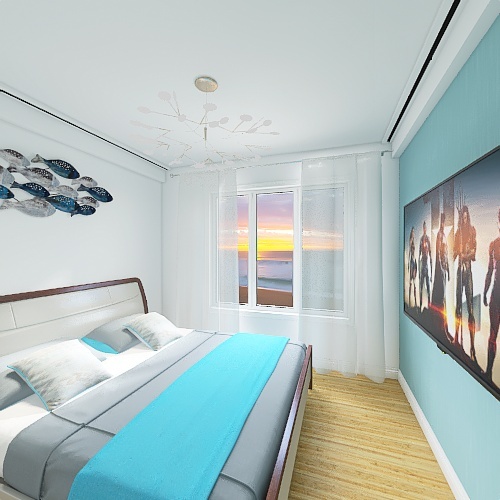 Second bedroom 3d design renderings