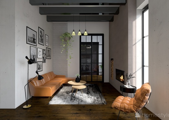 #EmptyRoomContest-Industrial style apartment Design Rendering