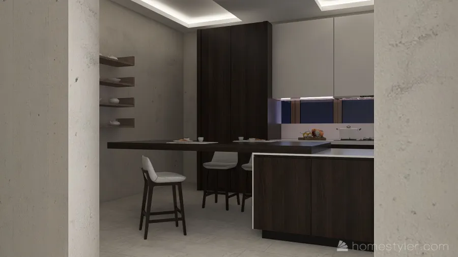 Modern White Beige Hallway 3d design renderings