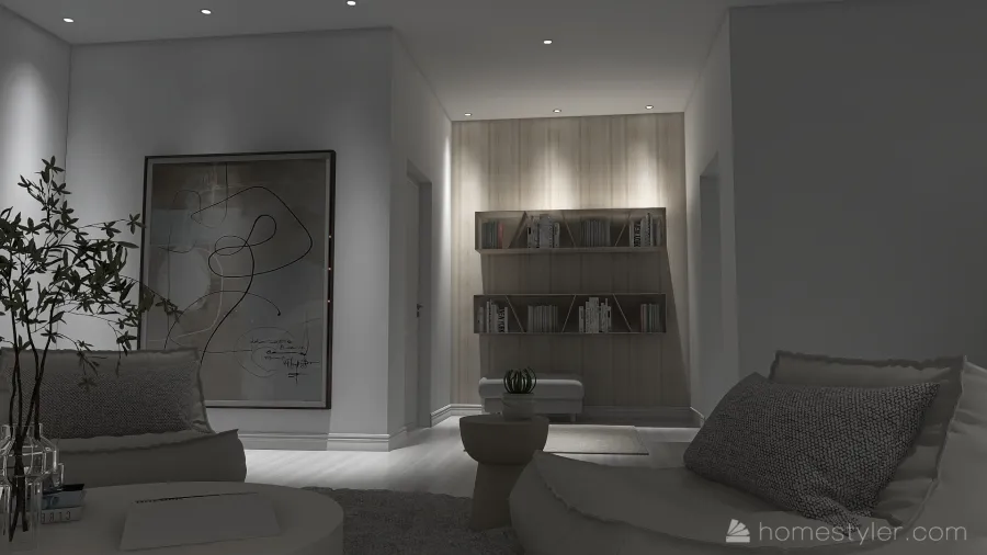 Modern Library 3d design renderings