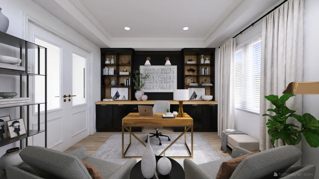 Contemporary Home Office_copy 3d design renderings