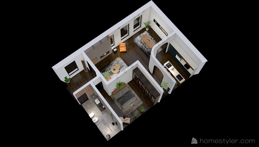 #EmptyRoomContest-Industrial style apartment 3d design picture 102.6