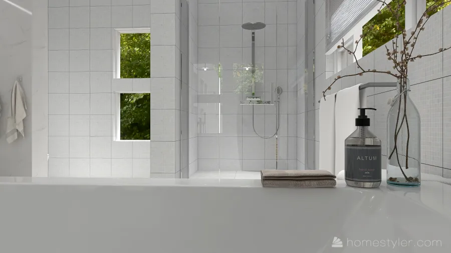 Modern Master Bathroom 3d design renderings