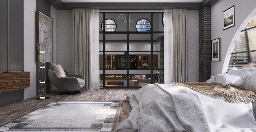 Modern Black Bedroom 3d design renderings