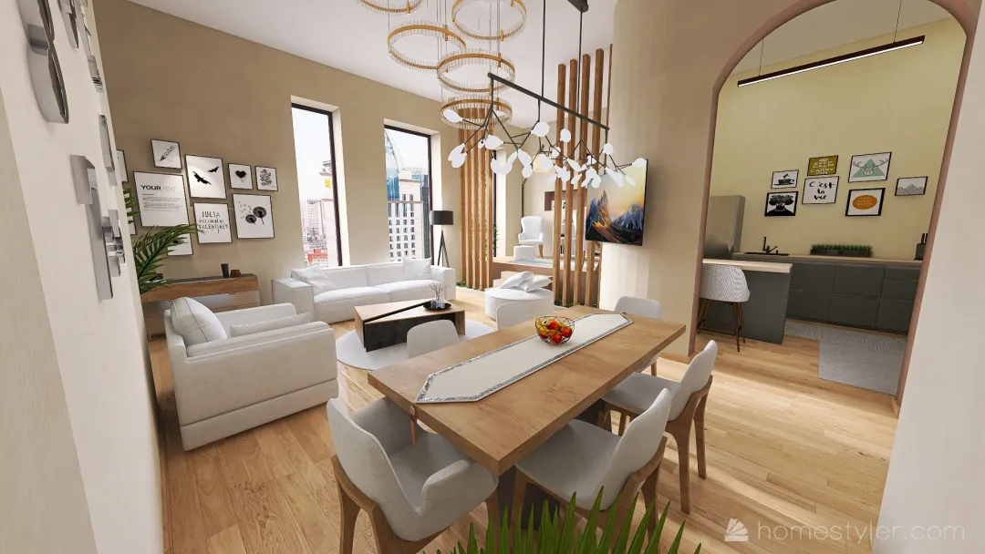 #EmptyRoomContest Small cozy apartment 3d design renderings