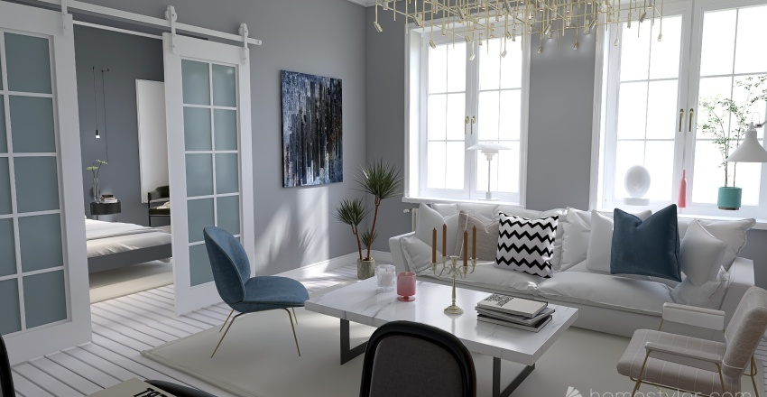 apartment in Sweden 3d design renderings