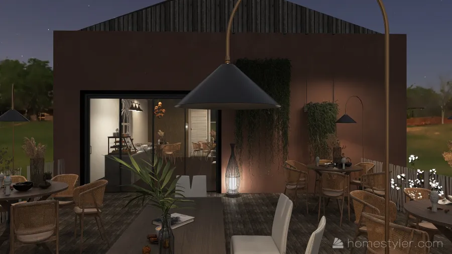 Three cafe 3d design renderings