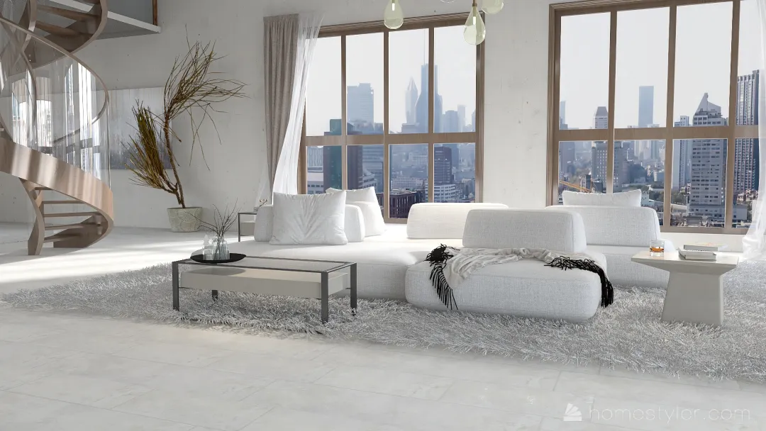 Modern White Catwalk White Beige 3d design renderings
