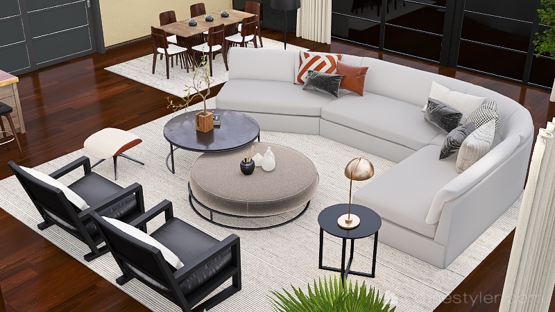 Copy of #Japandi Midcentury Modern Living Room 3d design picture 99.03